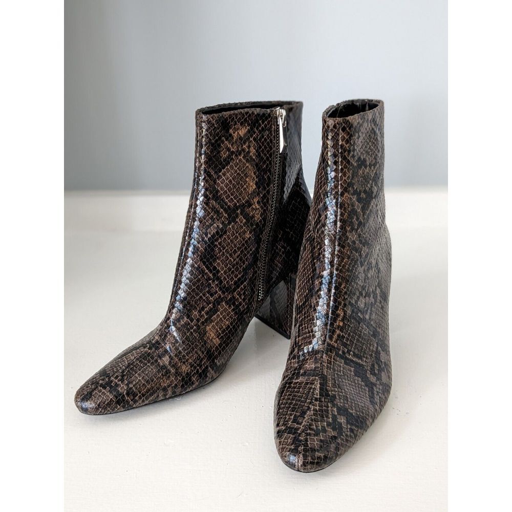 Zara Animal‎ Print Snakeskin Platform Zippered Boots - Picture 7 of 8